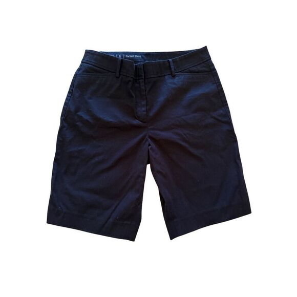 NWT Talbots Womens Navy Blue Flat Front Cotton Stretch Chino Perfect Shorts Sz 6 - Picture 11 of 13